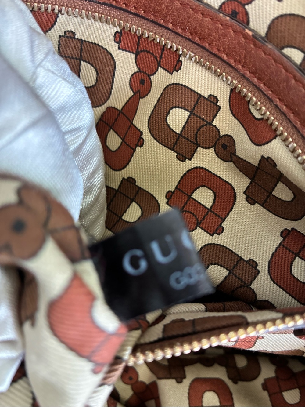 Gucci Brown Leather and GG Canvas Satchel with Gold Hardware - Picture 12 of 12